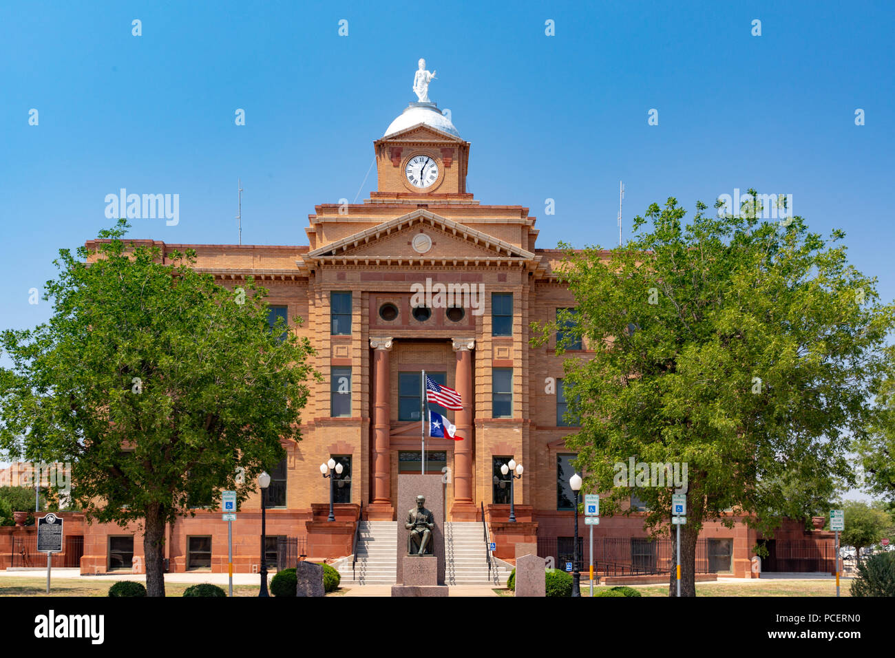 Centro storico 1910 Jones County Courthouse in Anson Texas in stile Beaux-arts di stile. Foto Stock
