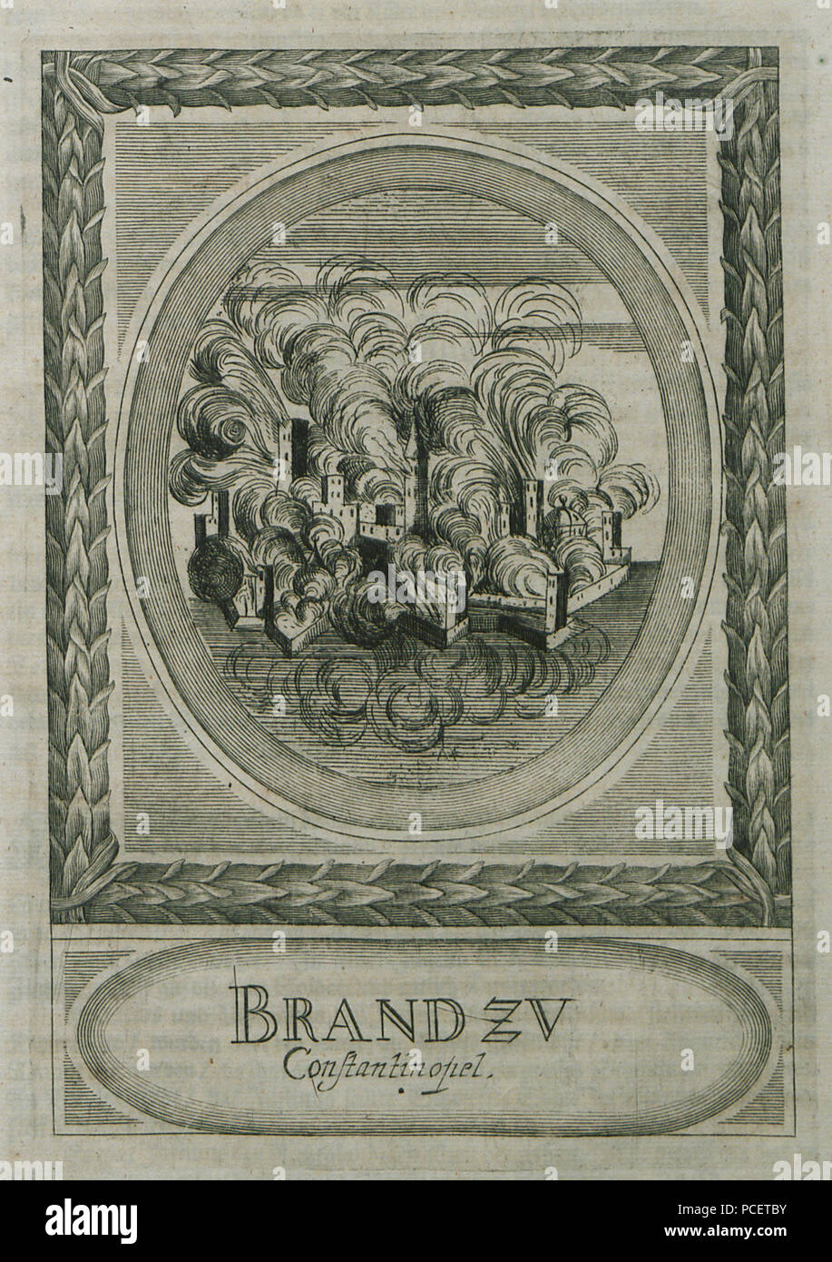 96 Brand zu Constantinopel - Enderlin Jacob - 1691 Foto Stock