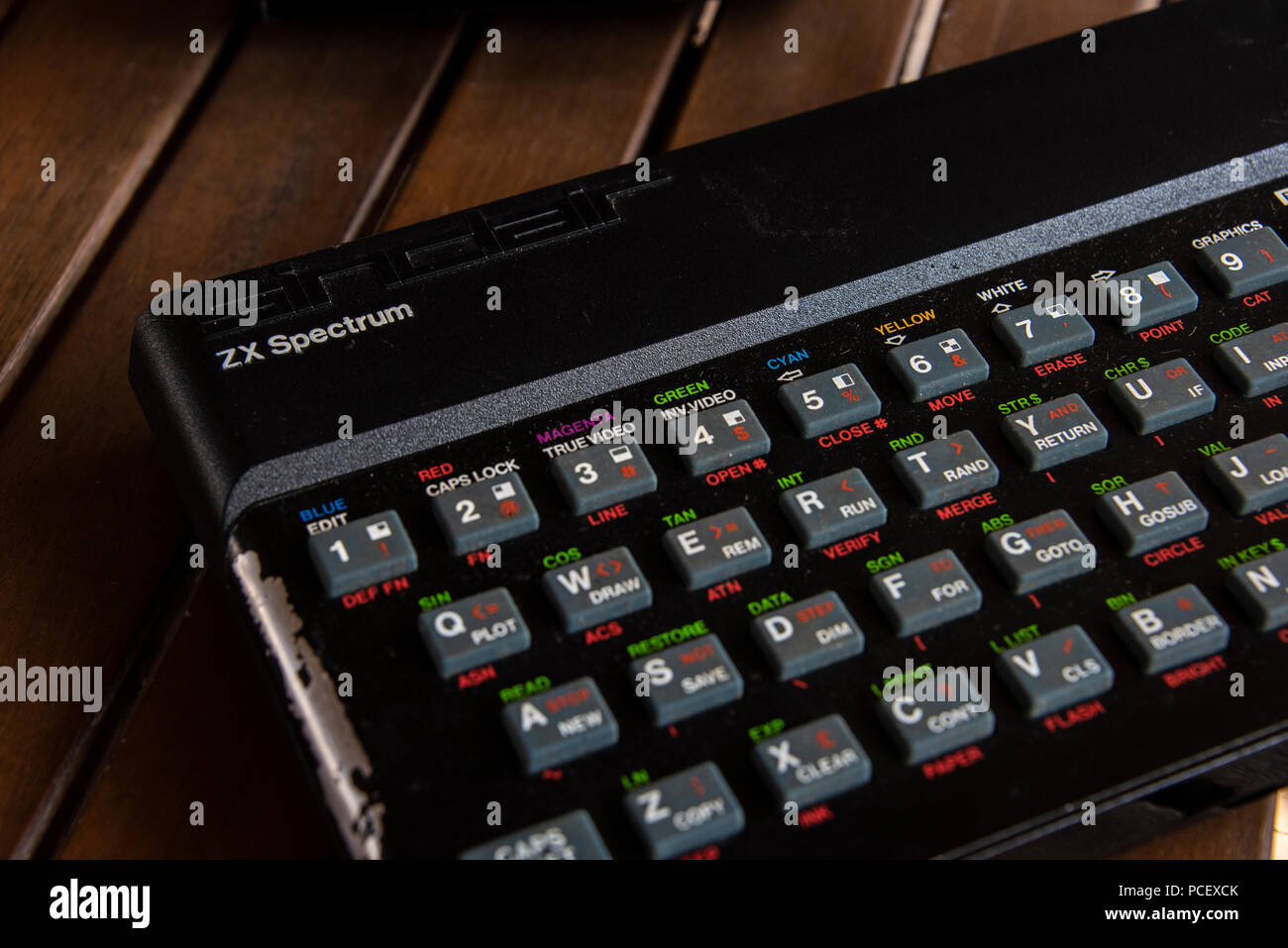 Sinclair ZX Spectrum tastiera vicino fino Foto Stock