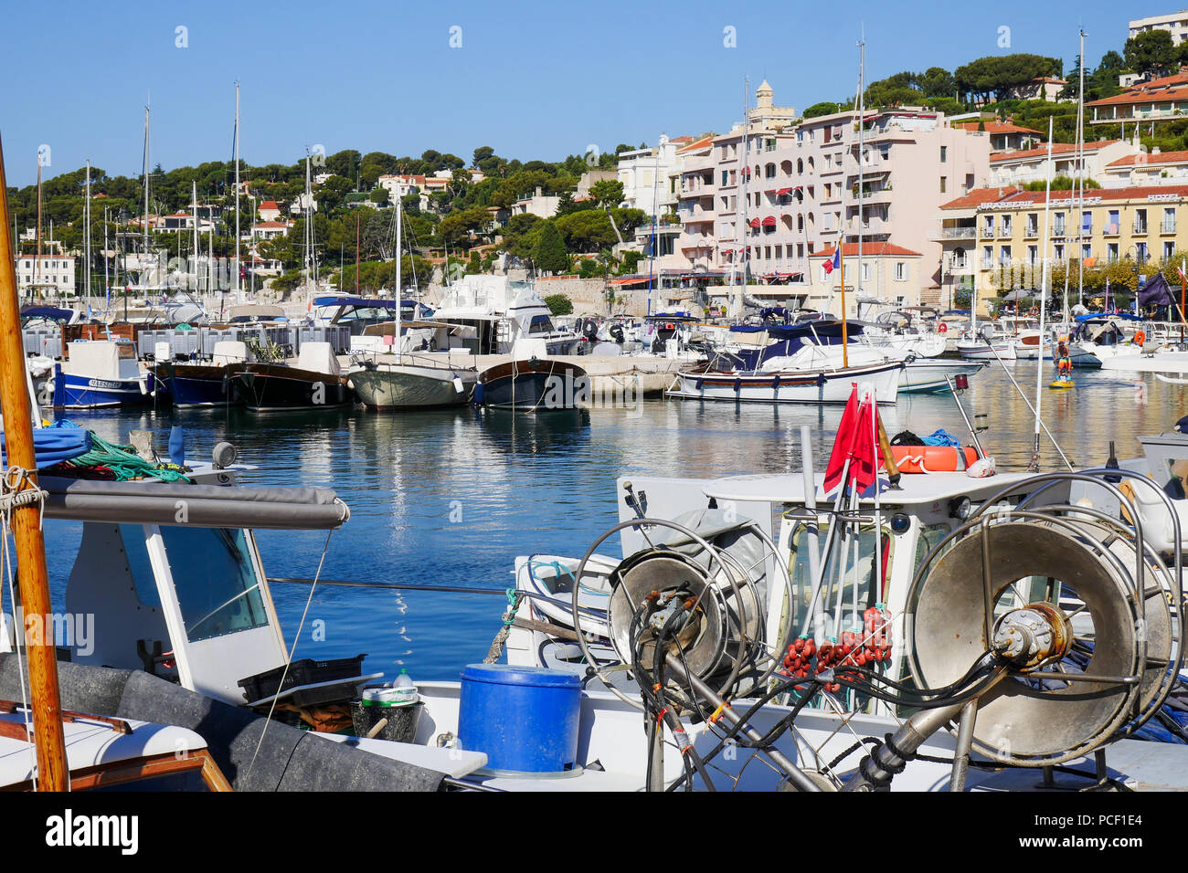 La Fishermmen barche, Cassis Harbour, Bouches-du-Rhône, Francia Foto Stock