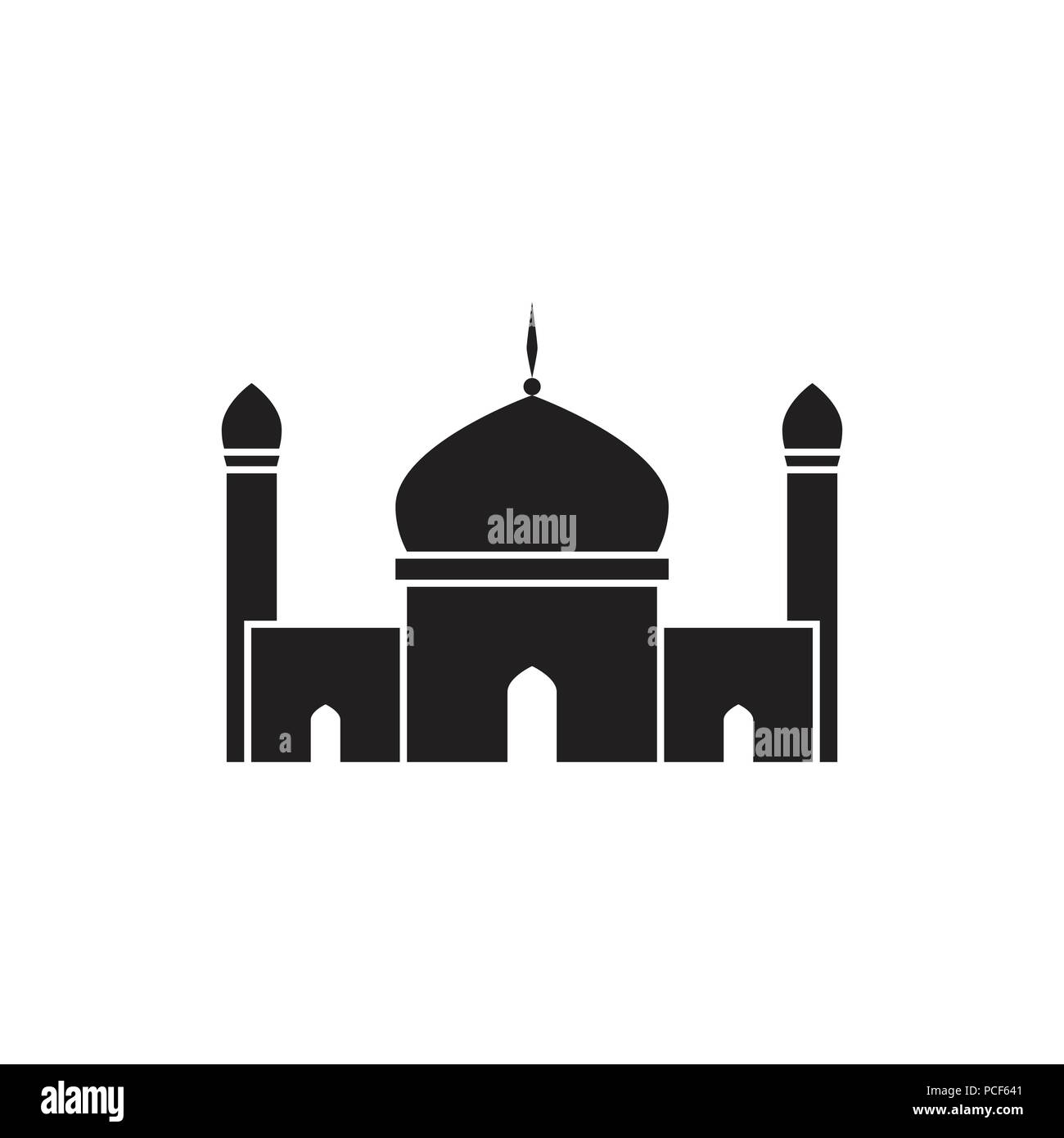 Moschea Twin Tower Silhouette Moschea Custom illustrazione vettoriale Graphic Design Illustrazione Vettoriale