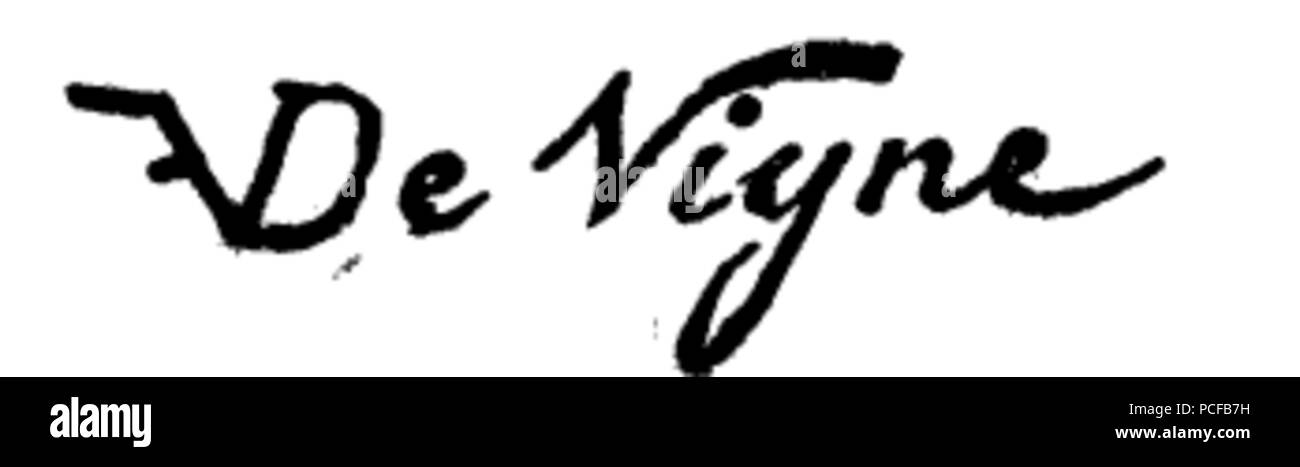 65 Autographe de Félix de Vigne Foto Stock