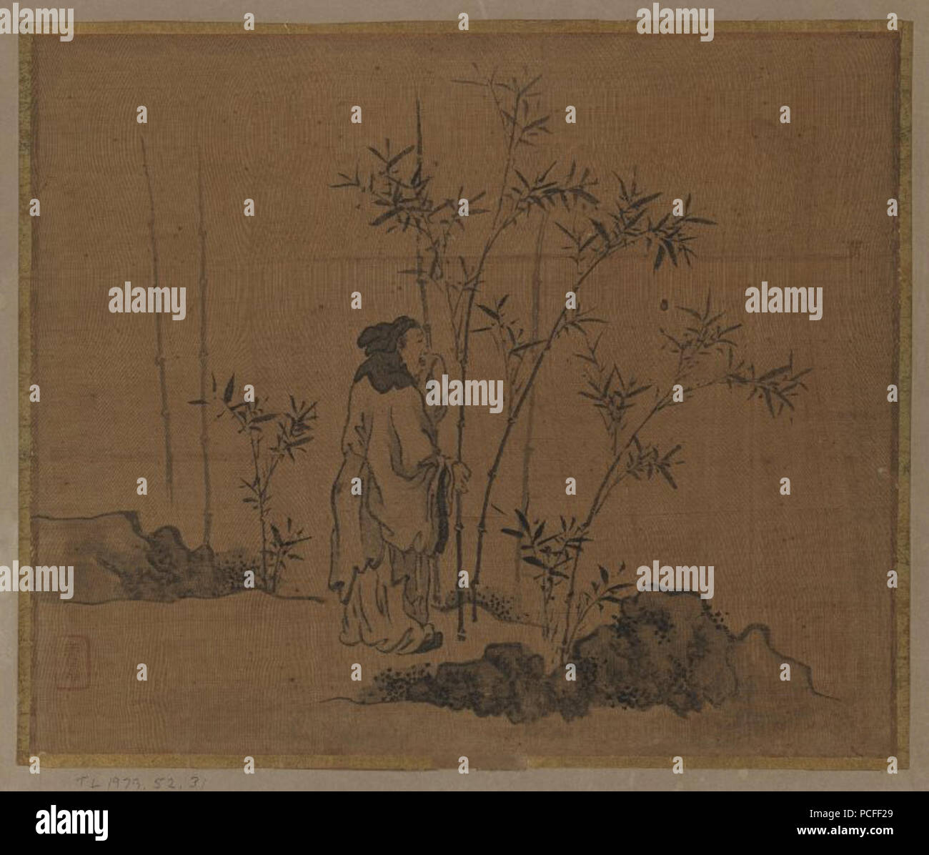 99 Brooklyn Museum - Album Leaf studioso di pittura e bambù Foto Stock