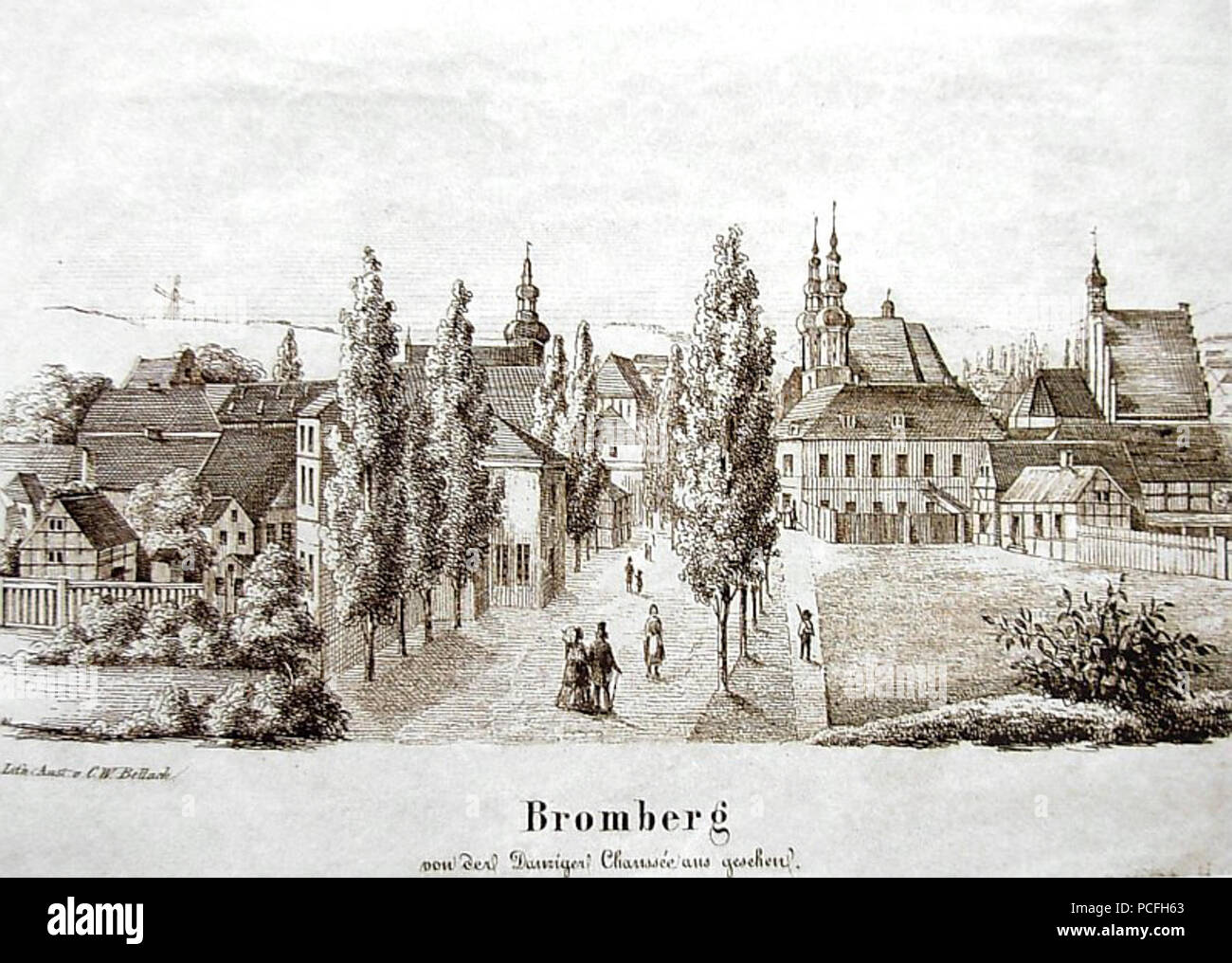 114 Carl Wilhelm Bellach - Ul Gdańska w 1830-40 r Foto Stock