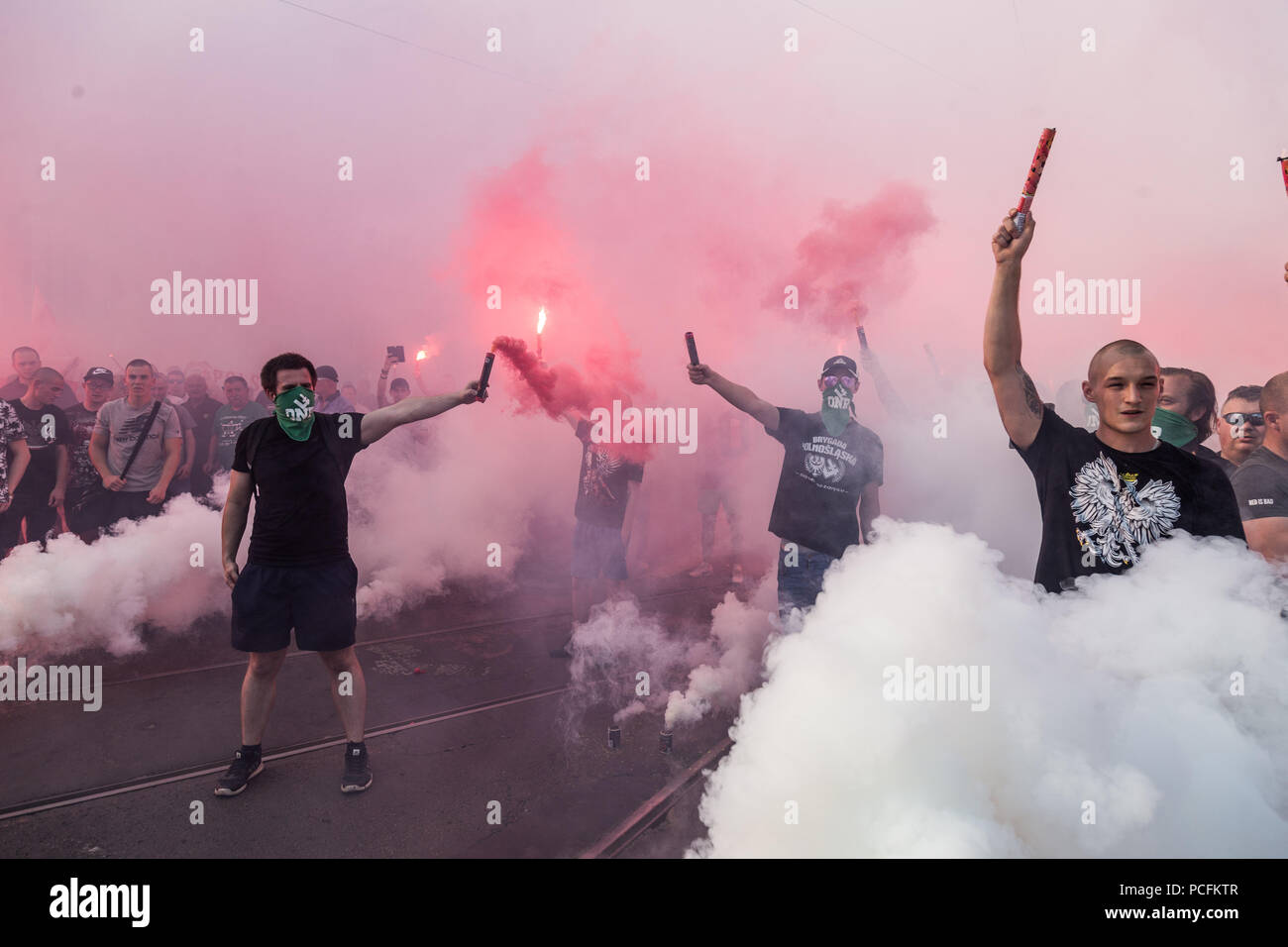 Varsavia, Polonia. 1 agosto, 2018 Wroclaw, Polonia. Anniversario dell'Insurrezione di Varsavia del 1944 contro l'occupazione German-Nazi di Varsavia durante la Seconda Guerra Mondiale Krzysztof Kaniewski/Alamy Credito: Krzysztof Kaniewski/Alamy Live News Foto Stock