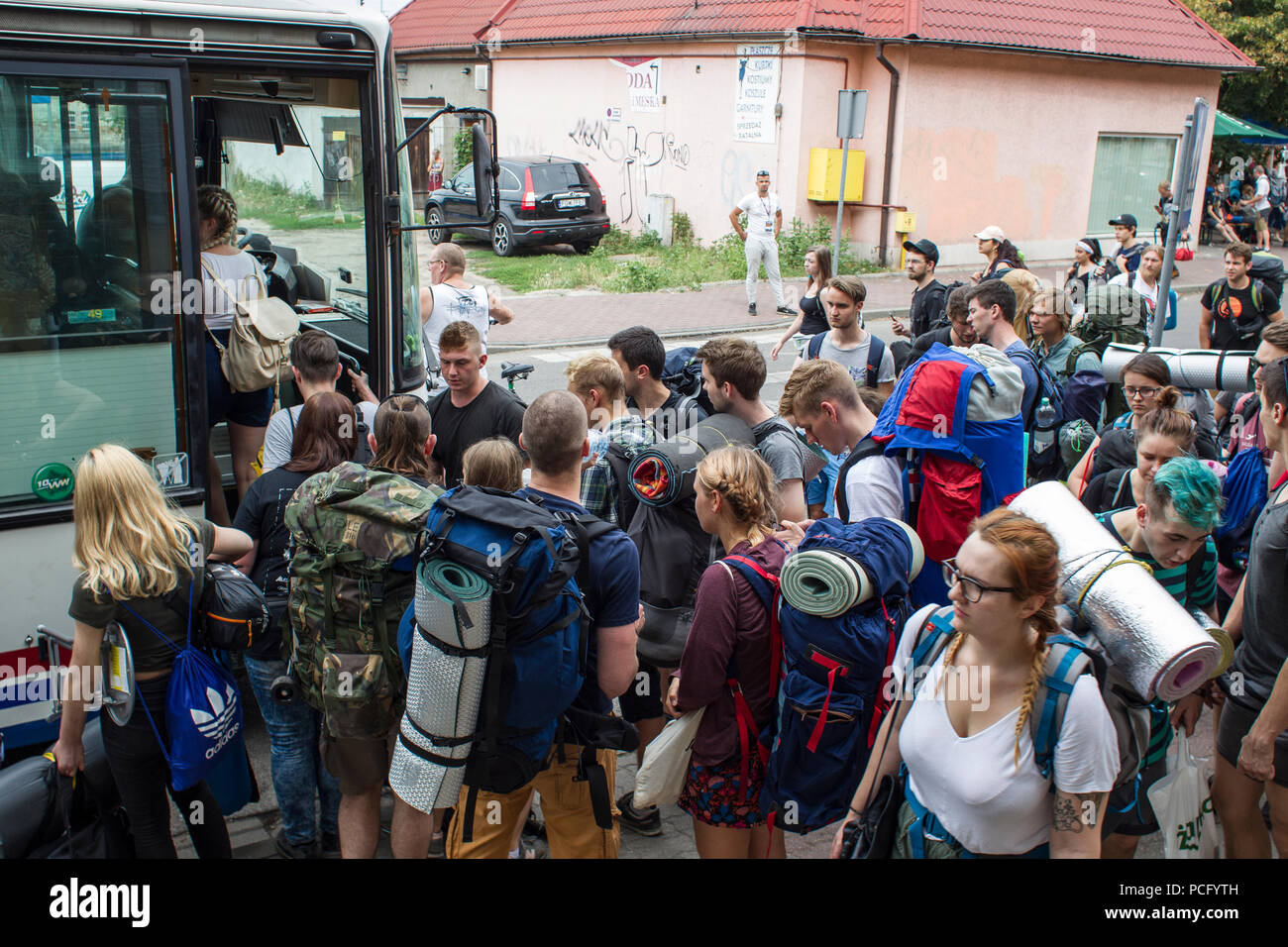 Kostrzyn su Odra, Polonia - 2 agosto 2018. Festival PolandRock uno dei più grandi festival in Europa ha iniziato a. Credito: Slawomir Kowalewski/Alamy Live News Foto Stock