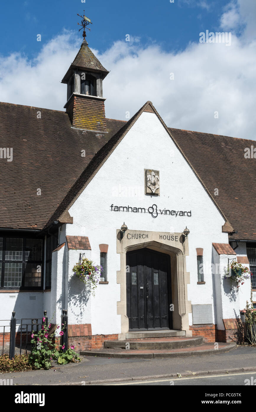 Farnham Vigna Church House building in unione Road, Farnham, Surrey Foto Stock