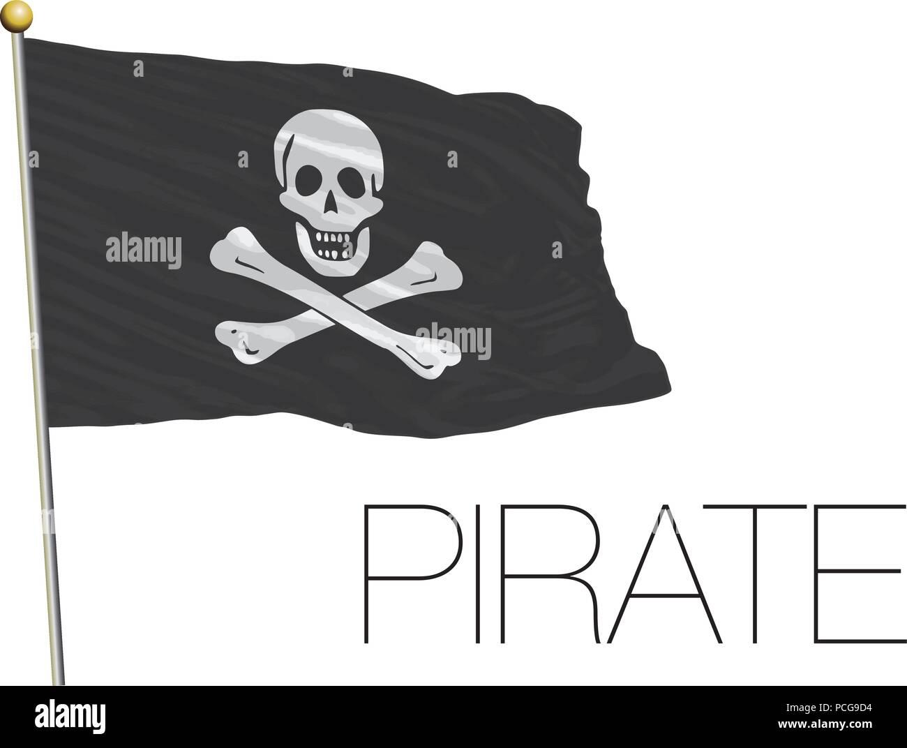 Bandiera del pirata, illustrazione vettoriale Illustrazione Vettoriale