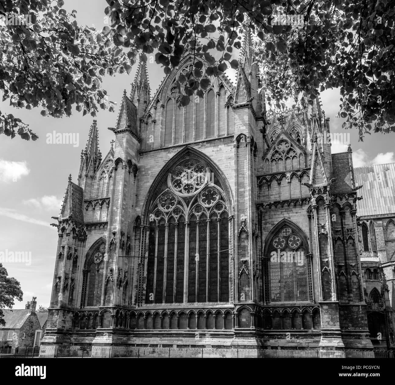 Cattedrale di Lincoln durante il giorno in estate, uno dei più spettacolari della cattedrale in tutto il Regno Unito. Foto Stock