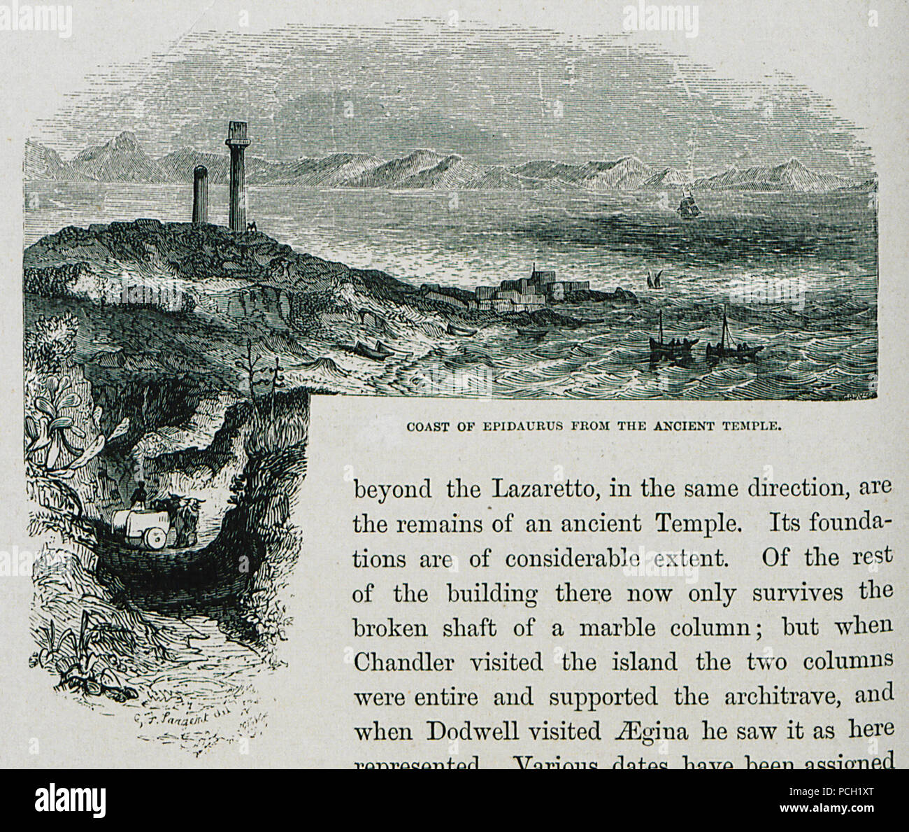 134 costa di Epidauro dall'antico tempio - Wordsworth Christopher - 1882 Foto Stock