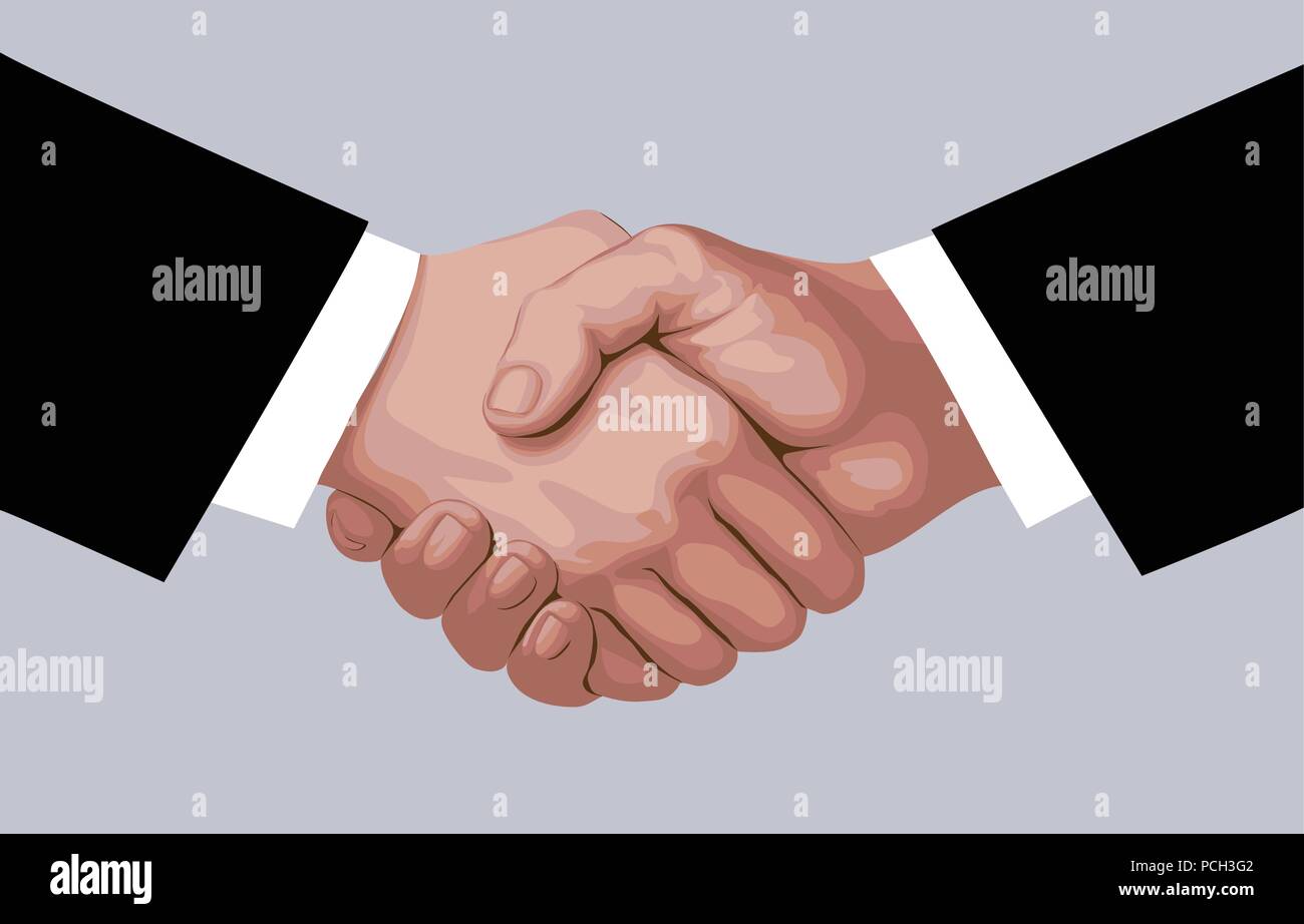 Stretta di mano. Realistico EPS piana 8 illustrazione vettoriale, isolata su uno sfondo chiaro. No. 2 Illustrazione Vettoriale