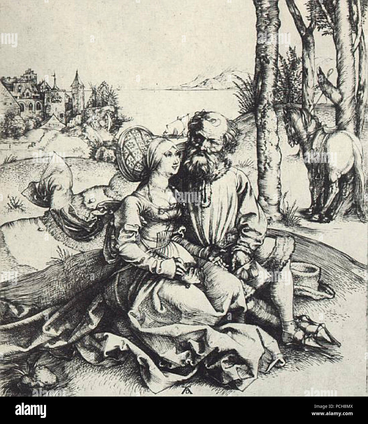 Albrecht Dürer - Ill-Assorted il giovane o l'offerta di amore - Foto Stock