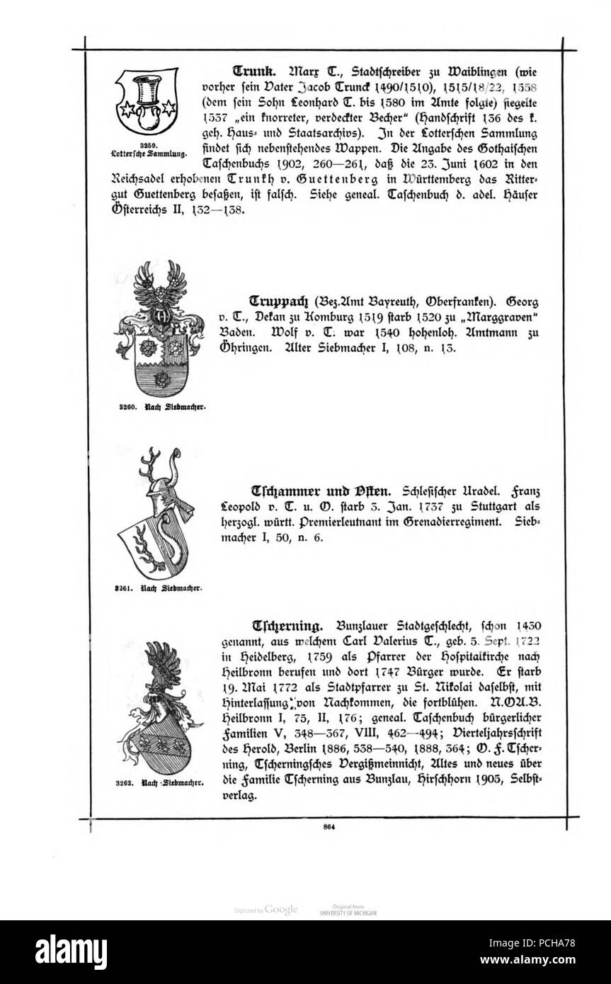 Alberti Wuerttembergisches Adels- und Wappenbuch 0864. Foto Stock