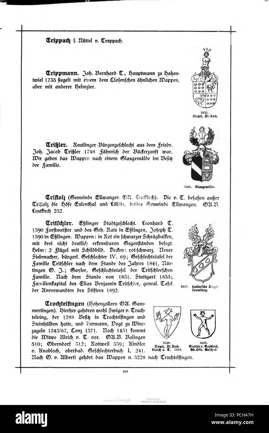 Alberti Wuerttembergisches Adels- und Wappenbuch 0855. Foto Stock