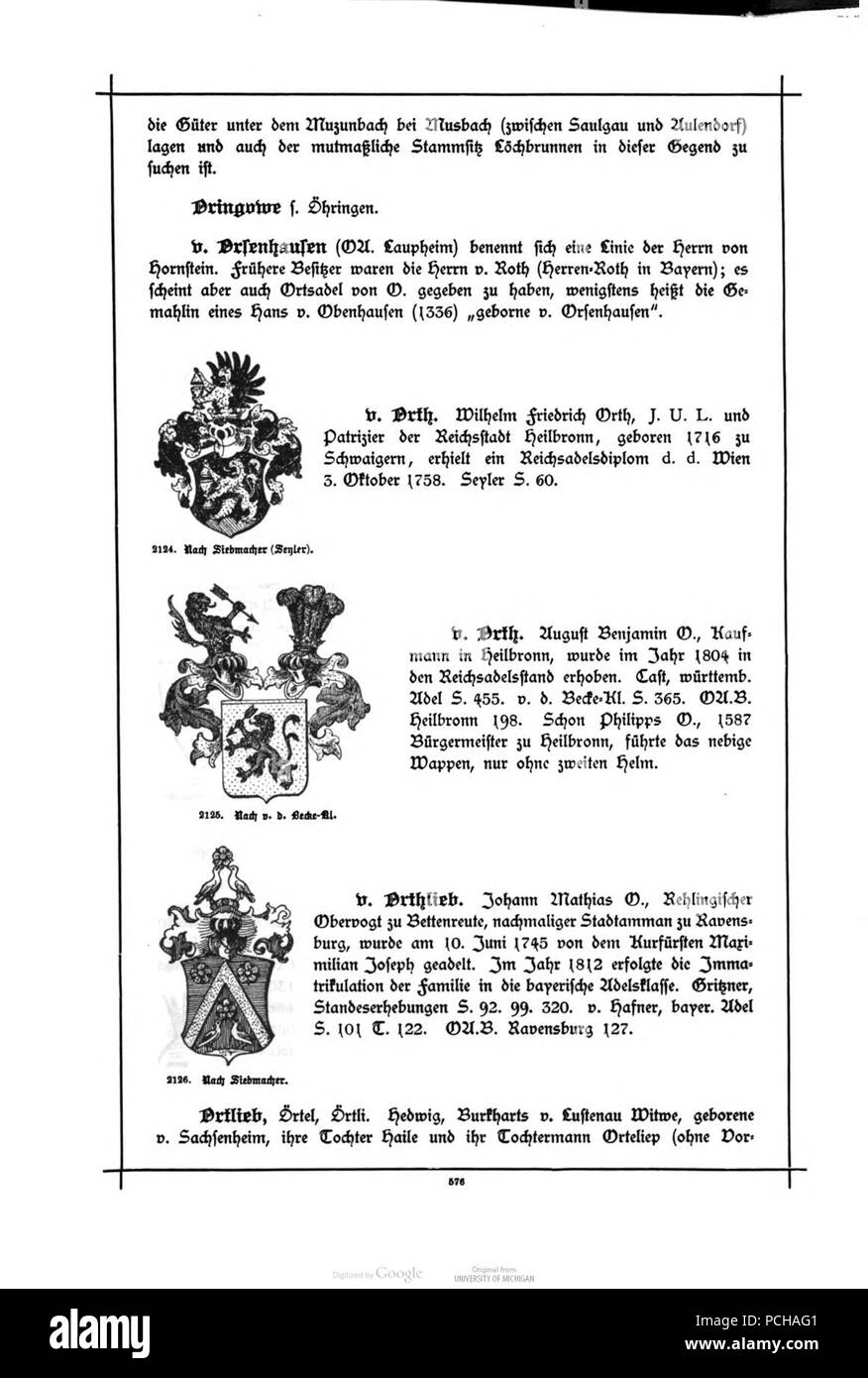 Alberti Wuerttembergisches Adels- und Wappenbuch 0576. Foto Stock