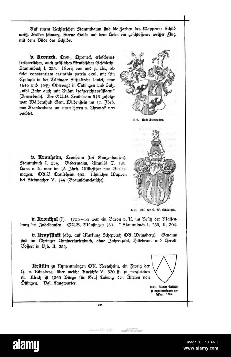 Alberti Wuerttembergisches Adels- und Wappenbuch 0425. Foto Stock