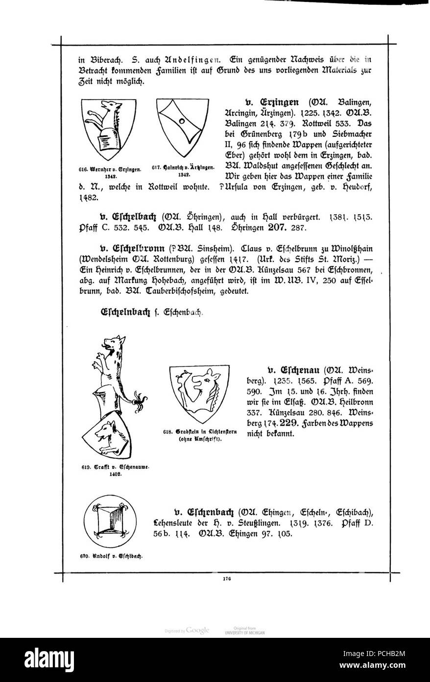 Alberti Wuerttembergisches Adels- und Wappenbuch 0175. Foto Stock