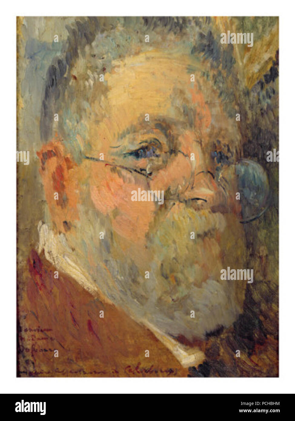 Albert-charles-lebourg-Self-portrait-olio su pannello. Foto Stock