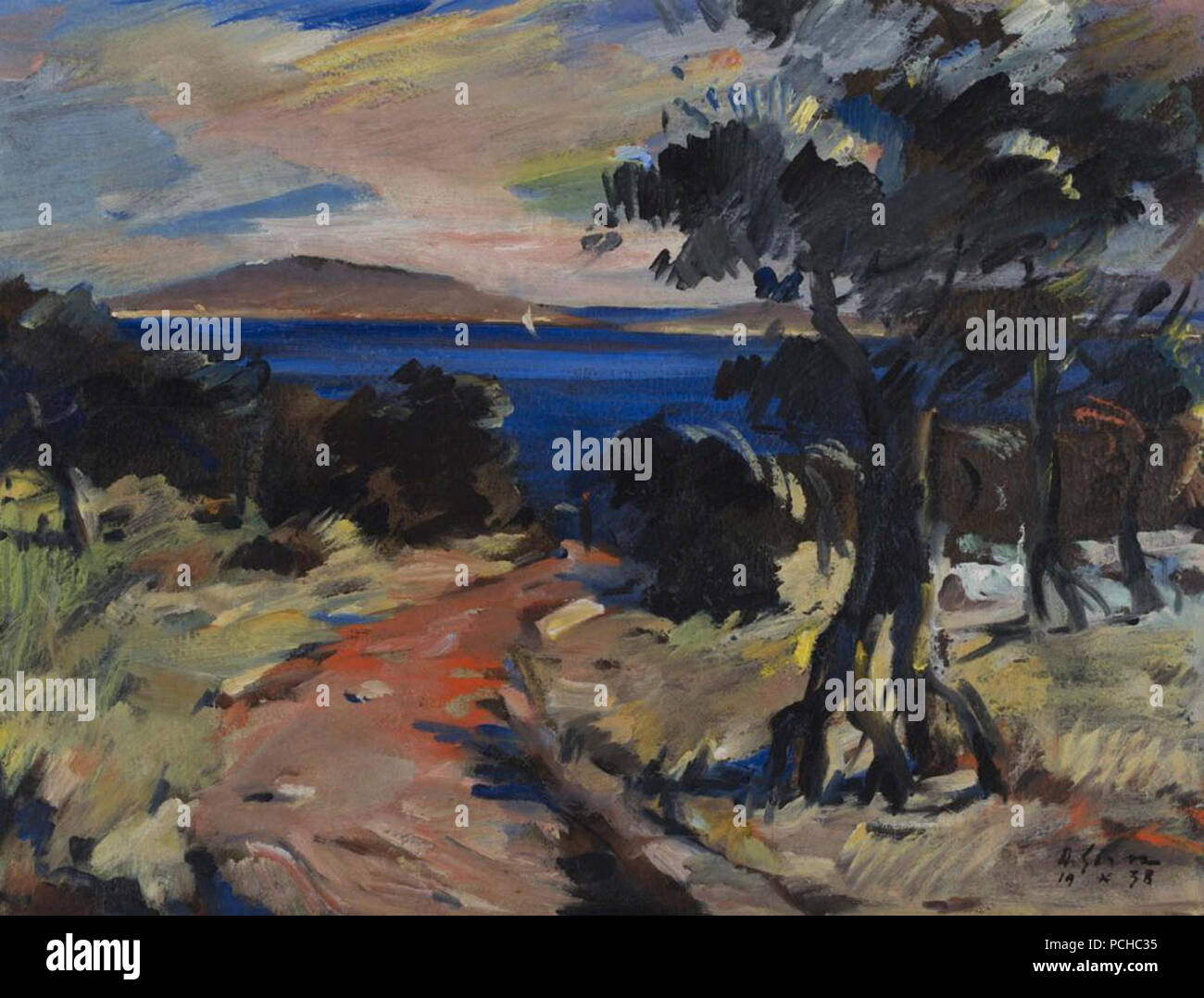 Albert Sirk - Oljčni gaj Vrgadi pri. Foto Stock