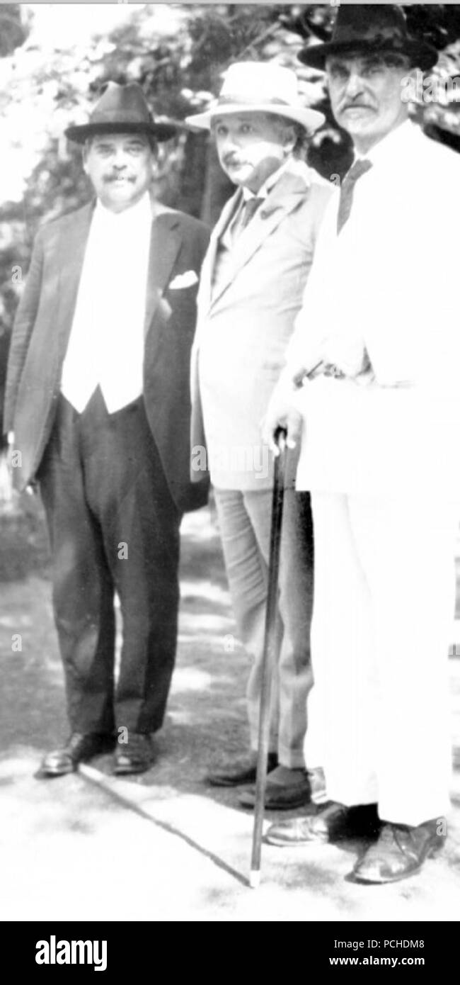 Albert Einstein em visita ao Jardim Botânico do Rio de Janeiro. Foto Stock