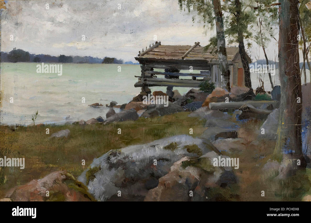 Albert Edelfelt - Notskjul på Haiko (inv.kirja) - Un III 1870 - Foto Stock