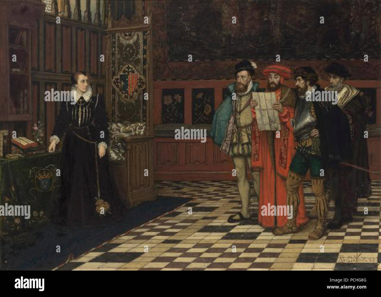 Albrecht De Vriendt - Maria Stuart Regina di Scozia al castello di Fotheringhay. Foto Stock