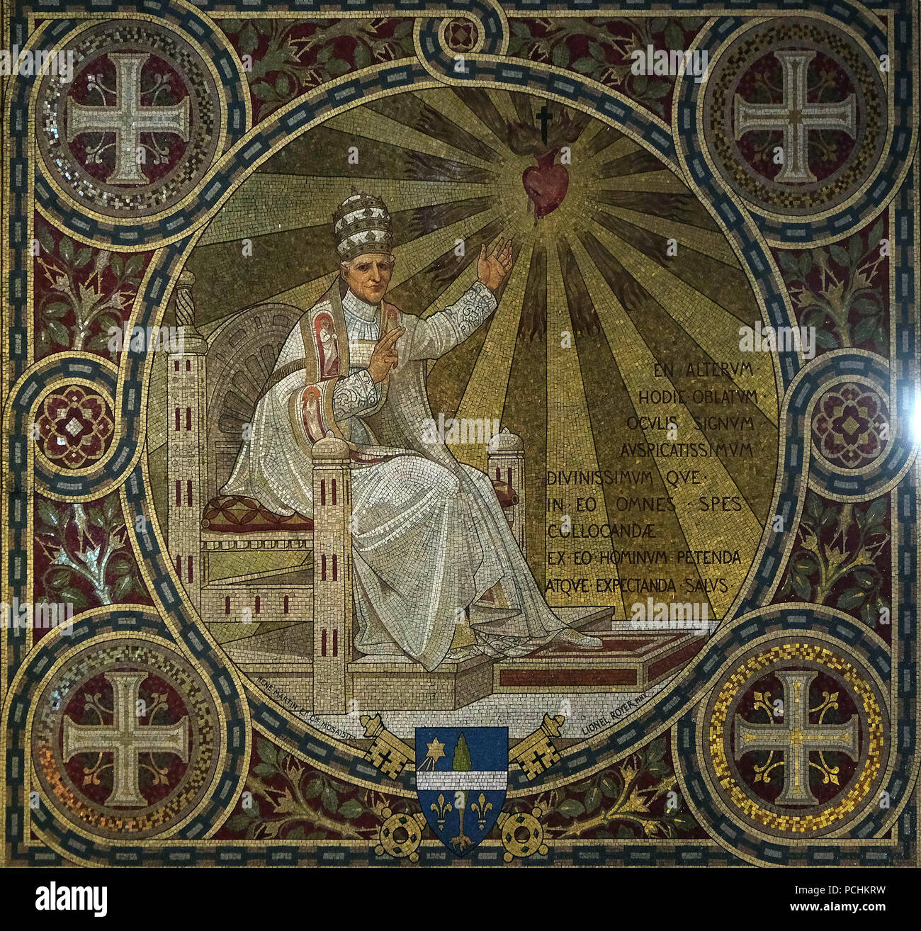 Mosaico nella Basilica del Sacro Cuore di Gesù a Parigi, Francia Foto Stock