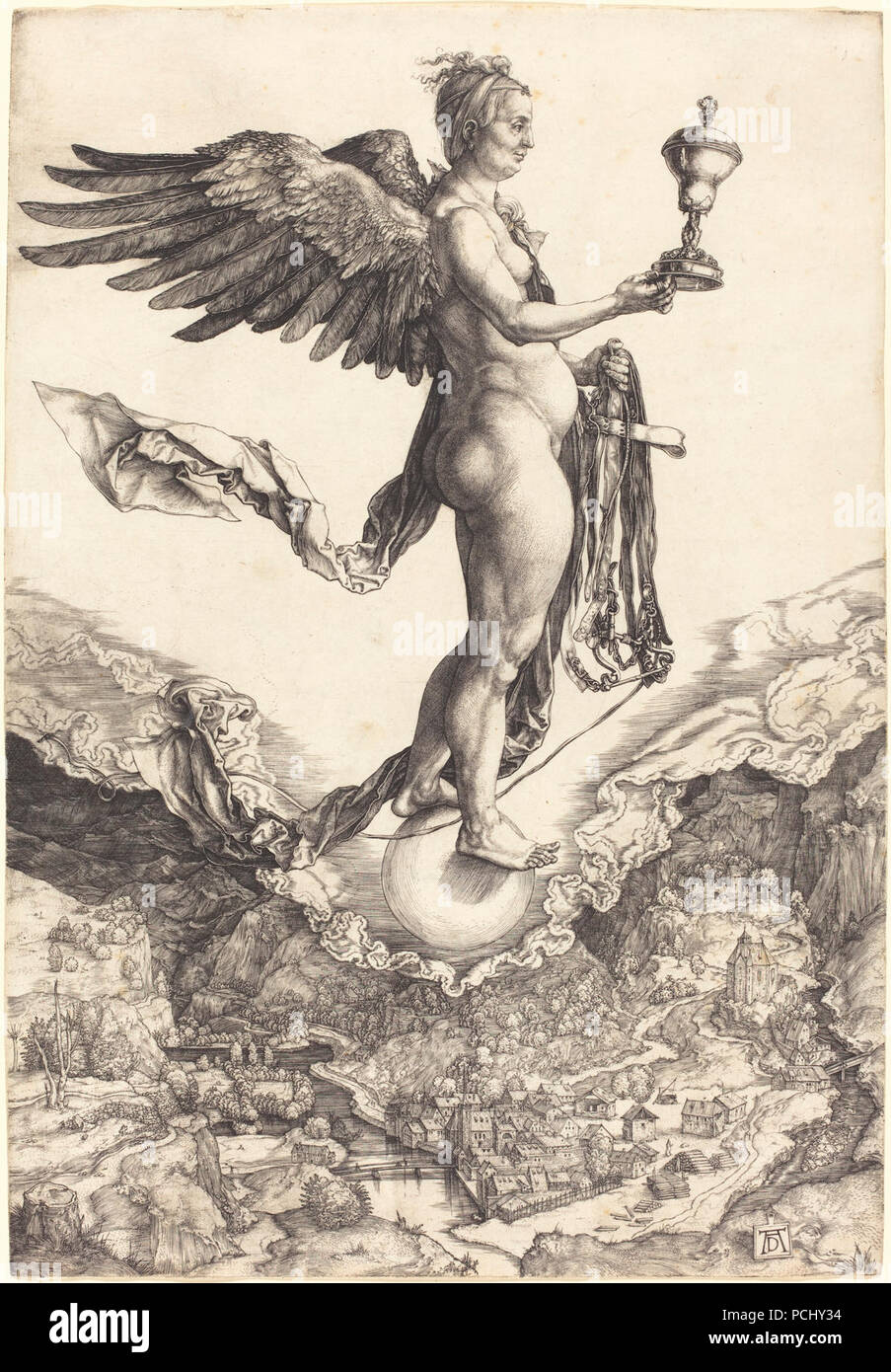 Albrecht Dürer - Nemesis (la grande fortuna) ( 1949.1.21). Foto Stock