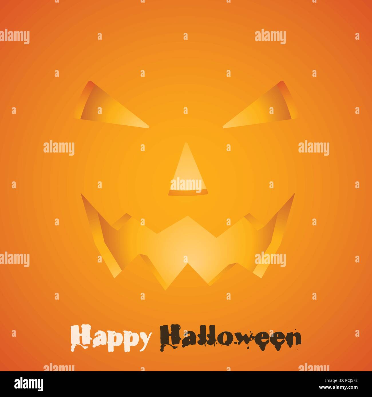 Zucca di Halloween con faccia paura. EPS vettoriali 10 Illustrazione Vettoriale