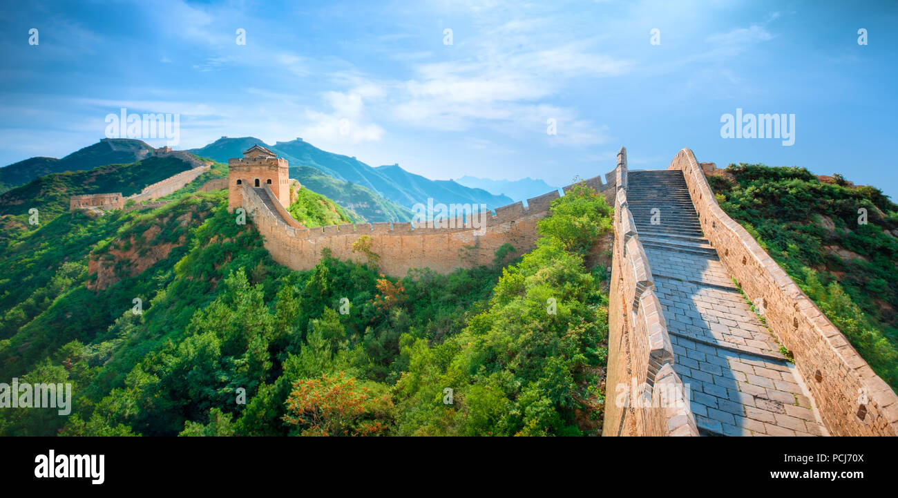 Grande muraglia,le meraviglie del mondo Foto Stock