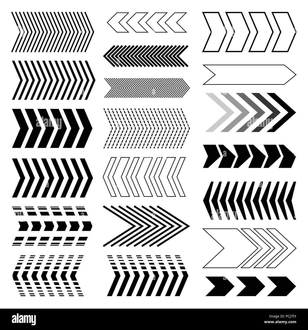 Set di freccia. Freccia di moderno design. Freccia lineare impostato. EPS vettoriali 10 Illustrazione Vettoriale