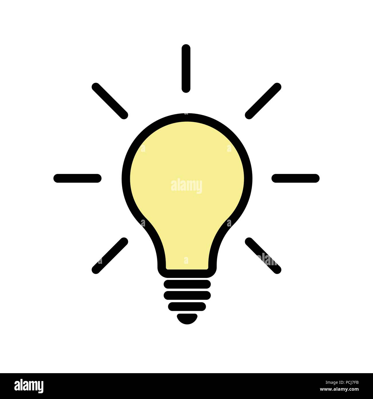 La lampadina della luce di icona vettore. EPS vettoriali 10 Illustrazione Vettoriale