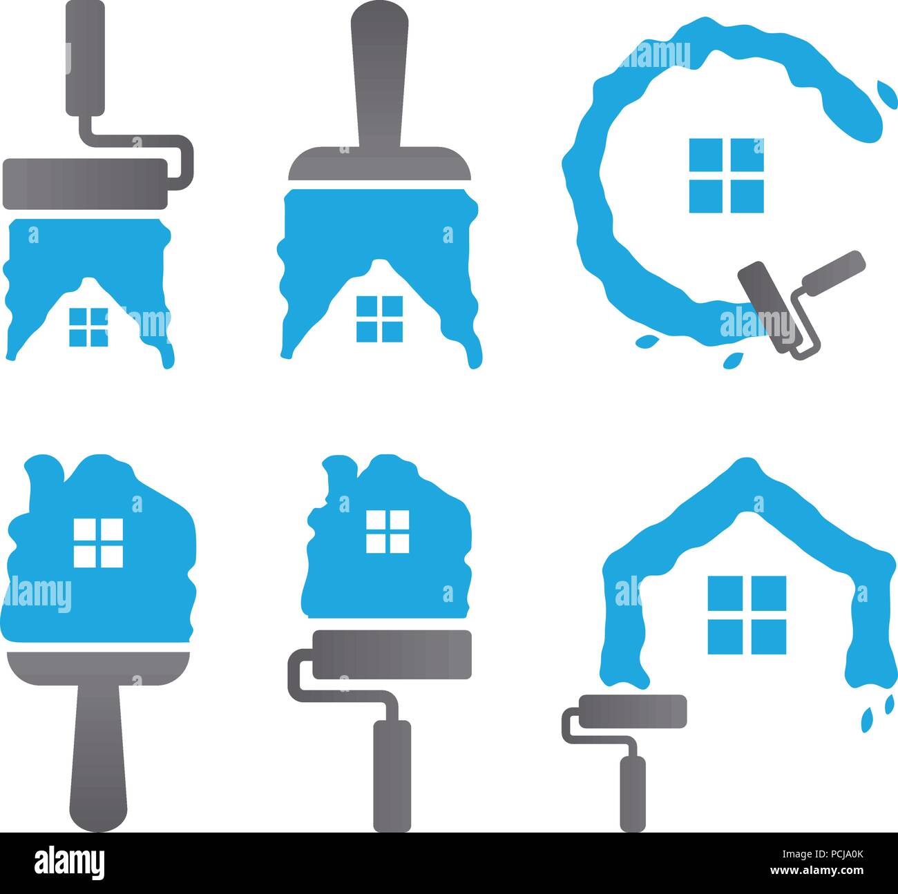 La raccolta di home manutenzione logo del modello di progettazione Illustrazione Vettoriale
