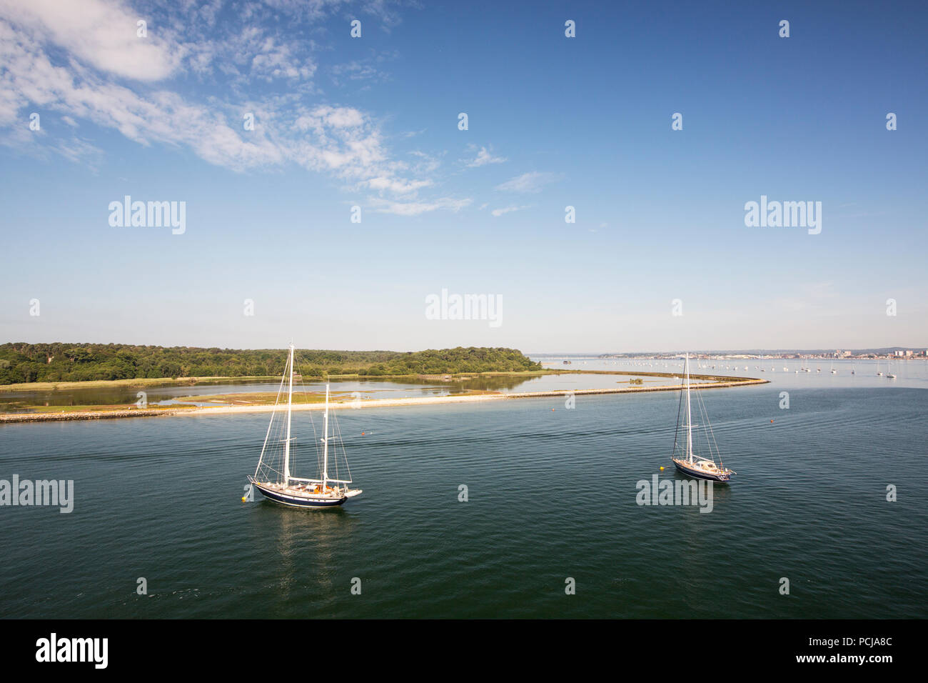 Brownsea Island nel porto di Poole, Dorset, Regno Unito. Foto Stock