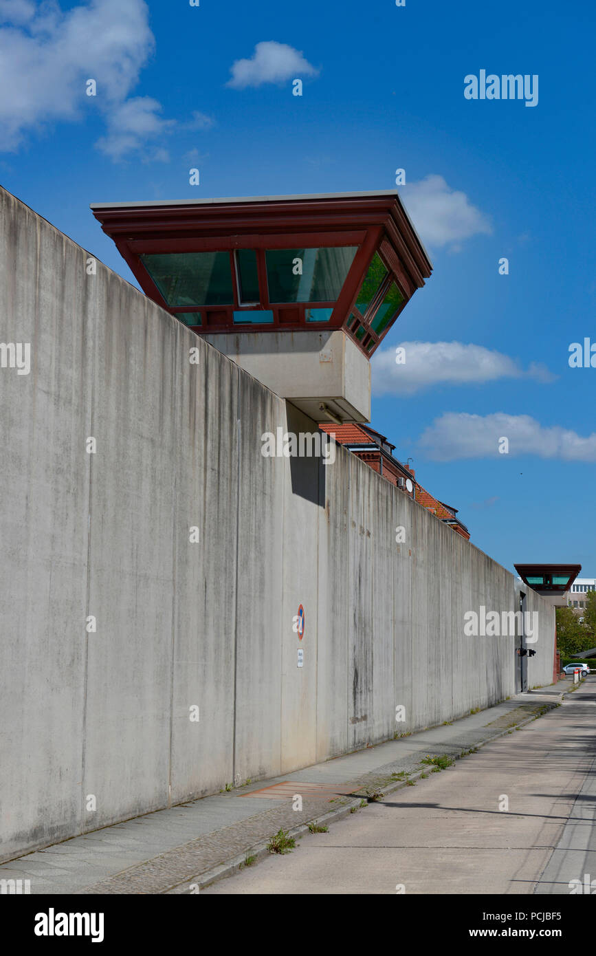 Mauer, Justizvollzugsanstalt, Seidelstrasse, Tegel, Reinickendorf, Berlino, Deutschland Foto Stock