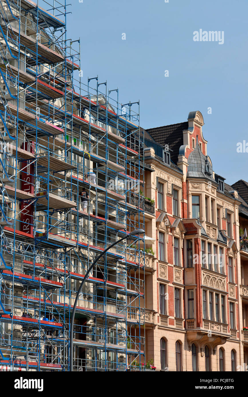 Renovierung, Altbau, Hauptstrasse, Schoeneberg, Berlino, Deutschland Foto Stock