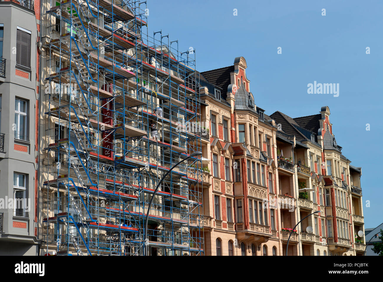 Renovierung, Altbau, Hauptstrasse, Schoeneberg, Berlino, Deutschland Foto Stock