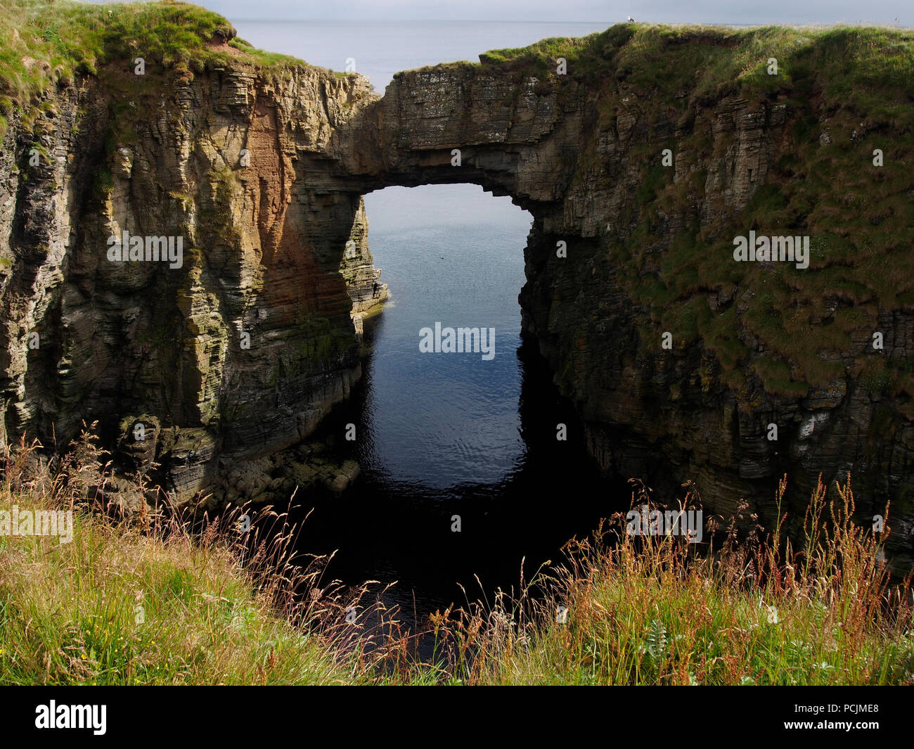Arco di mare, tini di Kirbuster, Stronsay, Orkney Foto Stock