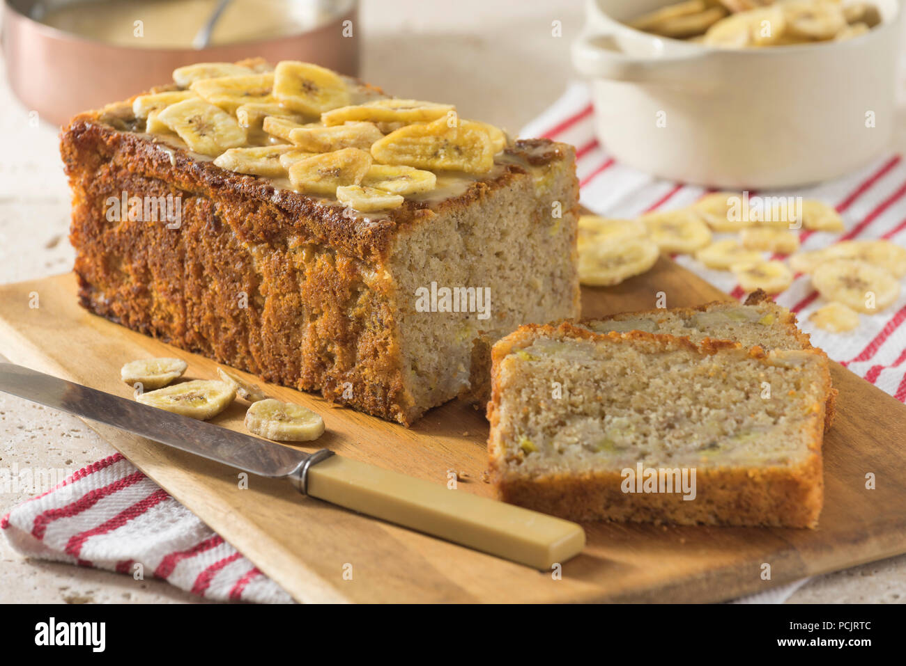 Pane di banana. Torta alla banana. Pane alla banana. Foto Stock