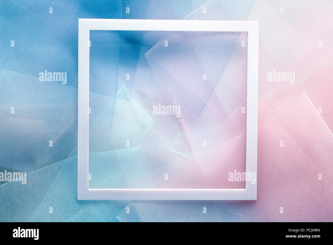 Sfondo trasparente con panno di organza e il telaio Foto Stock