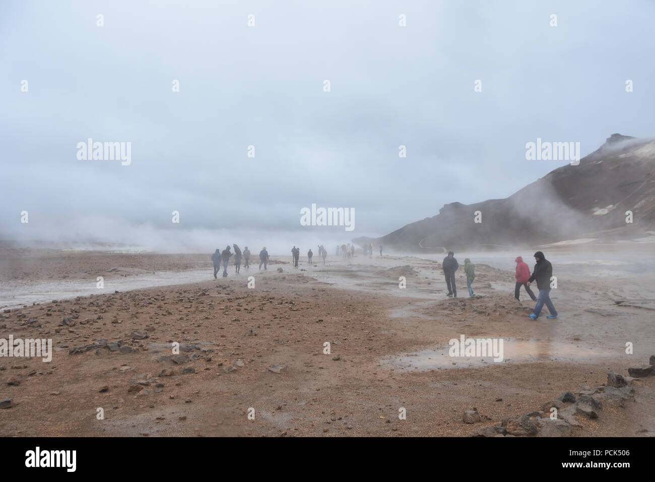 Namafjall Hverir molle geotermica, Islanda. Luglio 2018 Foto Stock