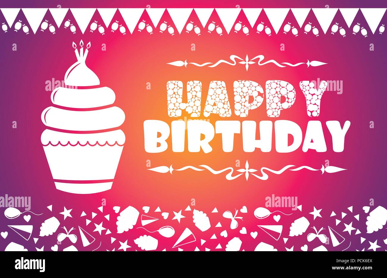 Happy Birthday Celebration Greeting Card Illustration Design Illustrazione Vettoriale