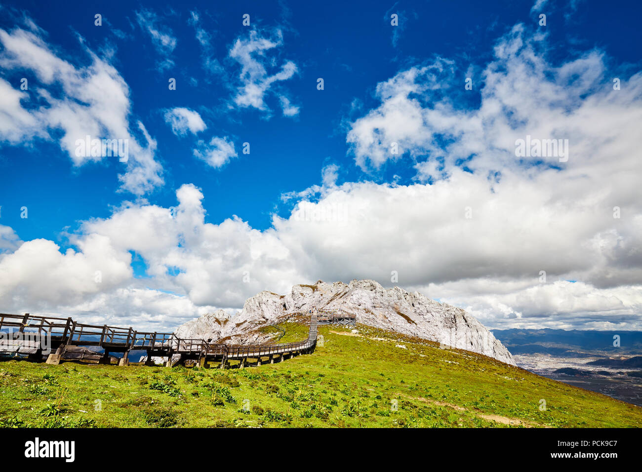 Shika montagna di neve presso Shangri-La county, nella provincia dello Yunnan in Cina. Foto Stock