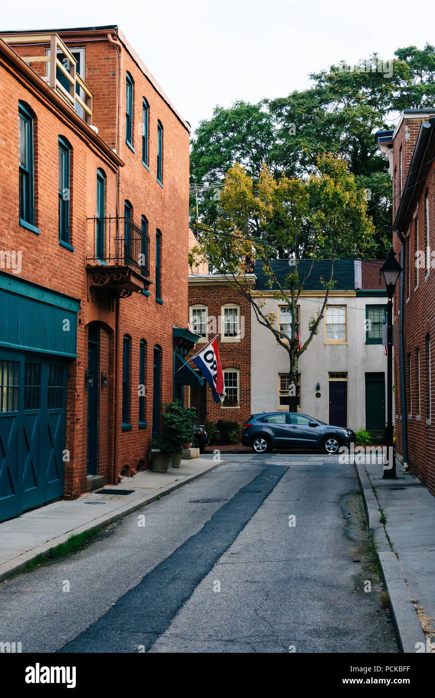 Bethel Street in Fells Point, Baltimore, Maryland Foto Stock