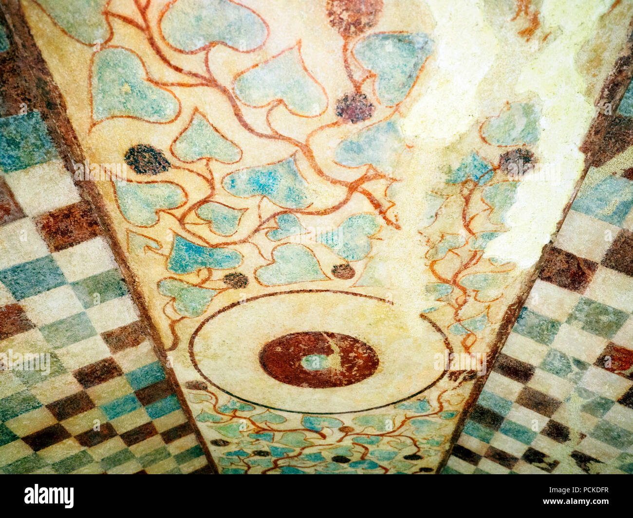 Tomba del letto funebre decorato le pareti 470-460 BC - Museo Nazionale Etrusco di Villa Giulia - Roma, Italia Foto Stock