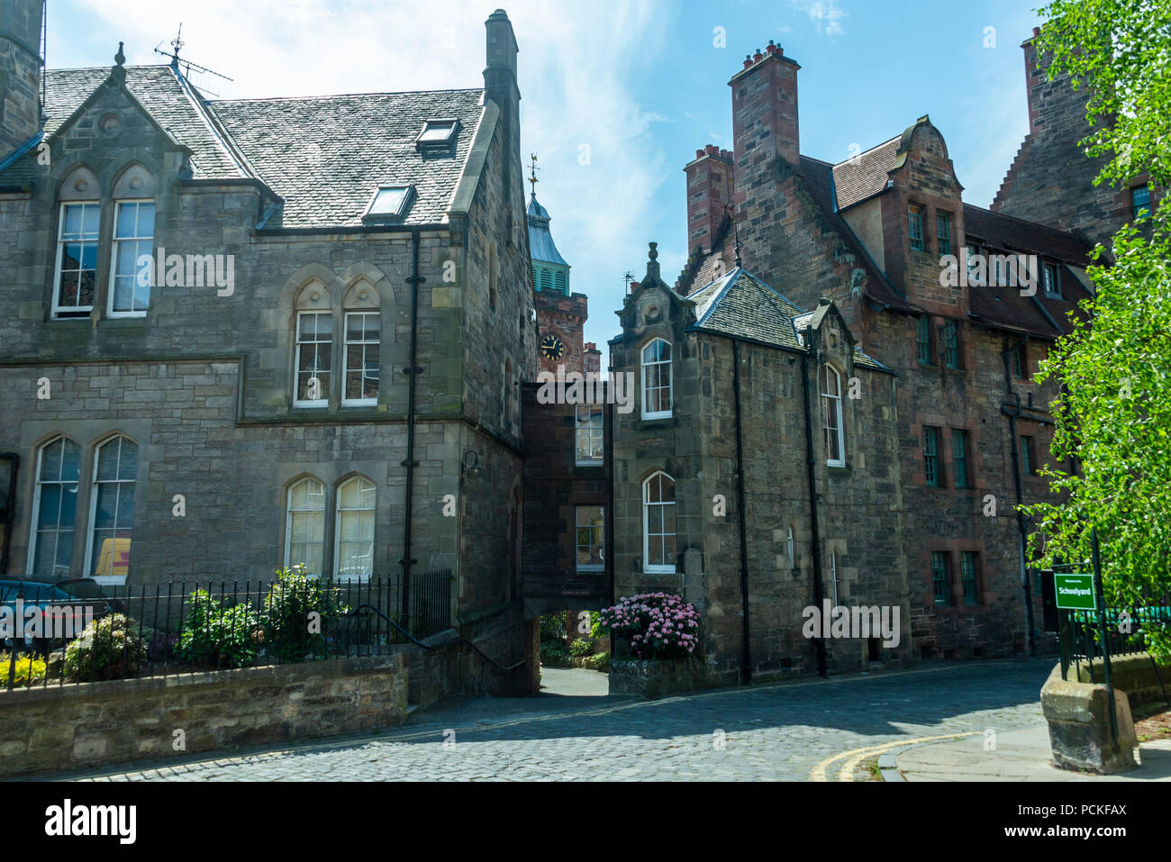 Viste di Dean village, un molto bel quartiere di Edimburgo Foto Stock