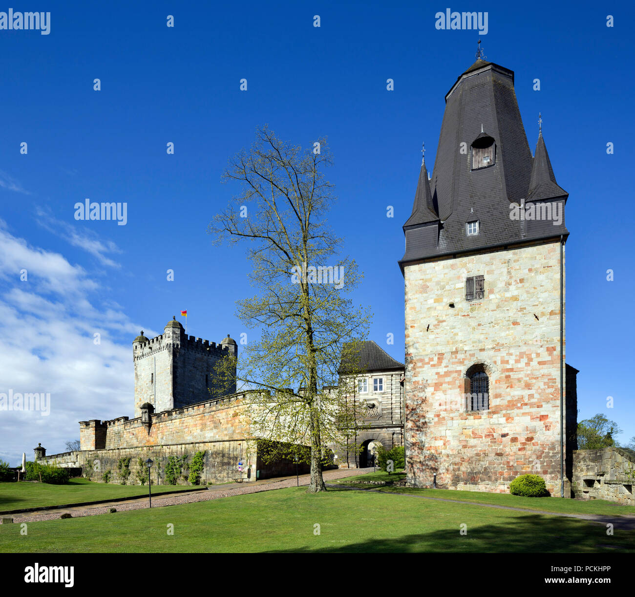 Il castello di Bentheim, Bad Bentheim, Bassa Sassonia, Germania Foto Stock