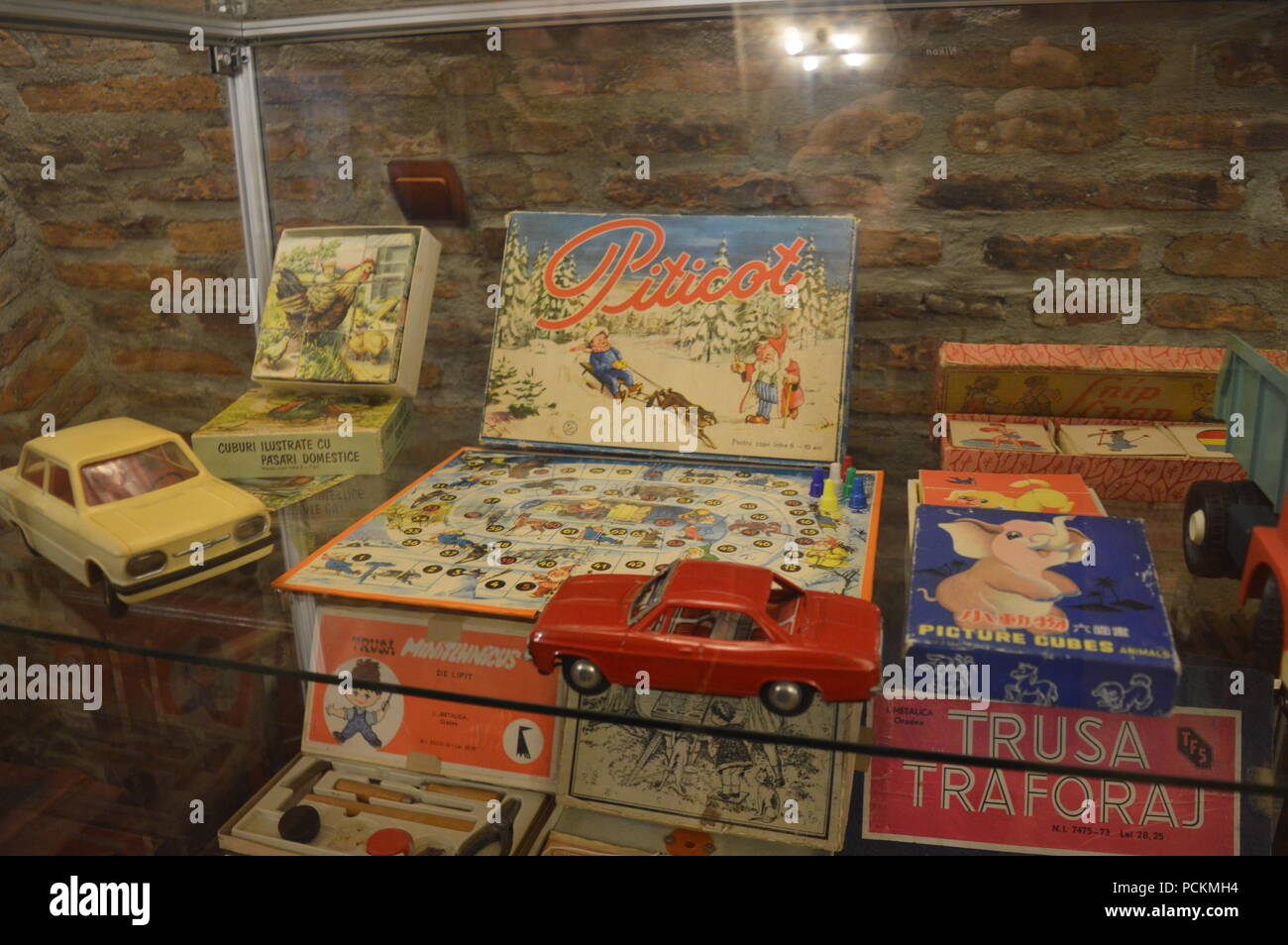 Vecchi giocattoli in mostra al Museo Foto Stock