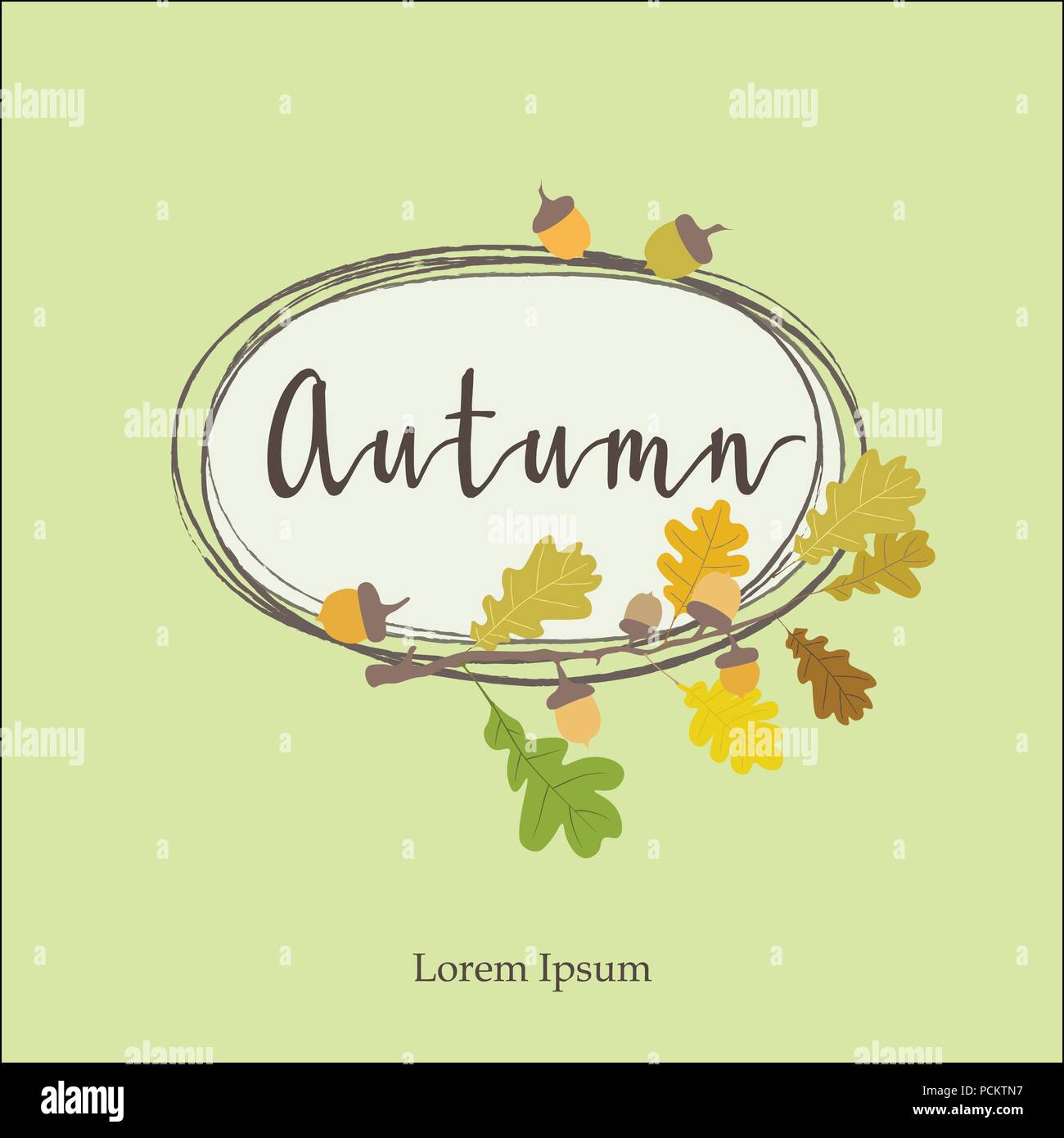 Telaio di autunno sfondo. Ghirlanda di foglie di autunno. Acero multicolore, rovere e livelli di cenere. EPS vettoriali 10 Illustrazione Vettoriale