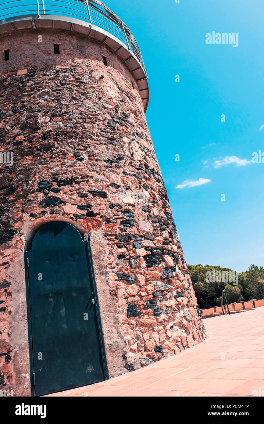 Torre del Castell nella città di Malgrat de Mar, Spagna Foto Stock